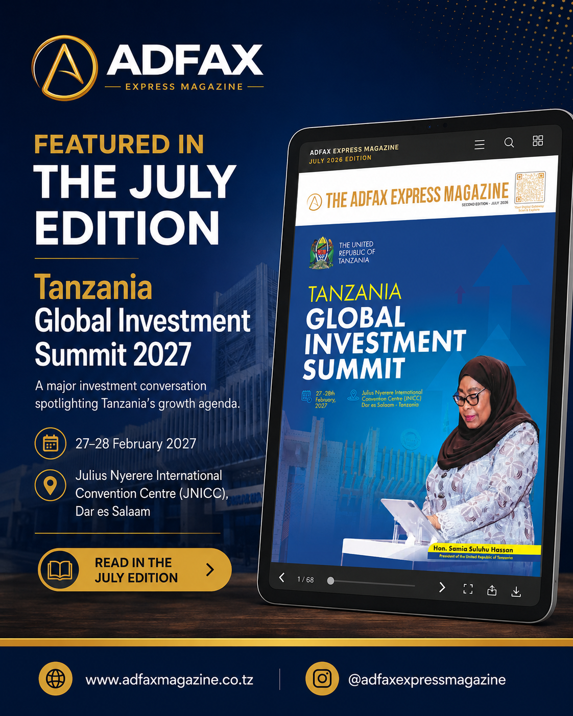 Featured in the July Edition: Tanzania Global Investment Summit 2027